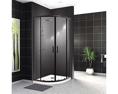 Душевой уголок BelBagno Uno 100х100 UNO-195-R-2-100-C-NERO Черный матовый