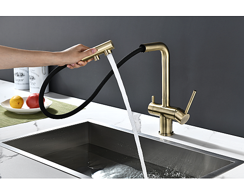 Смеситель для кухни Paulmark Serpentine Se213222-BR Бронза