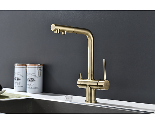 Смеситель для кухни Paulmark Serpentine Se213222-BR Бронза