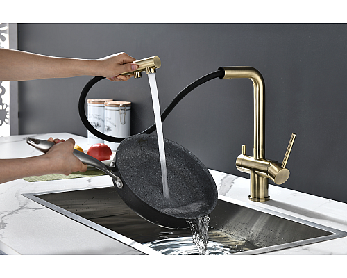 Смеситель для кухни Paulmark Serpentine Se213222-BR Бронза
