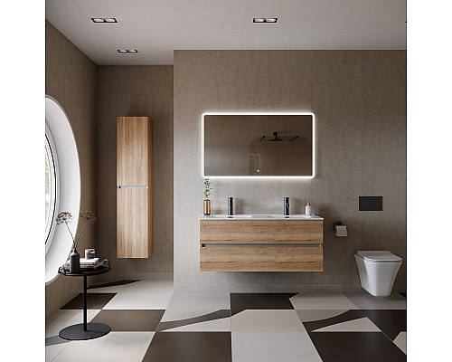 Тумба под раковину SANCOS Urban 1190х450х550, c двумя ящиками, дуб галифакс натуральный