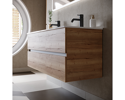 Тумба под раковину SANCOS Urban 1190х450х550, c двумя ящиками, дуб галифакс натуральный