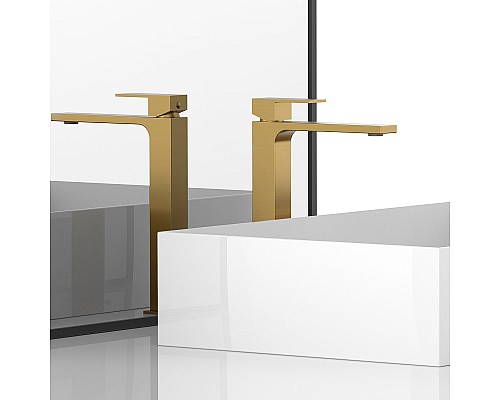 Смеситель для раковины Vincea Cube VBF-1C02BG однорычажный брашированное золото Смеситель для раковины Vincea Cube VBF-1C02BG однорычажный брашированное золото