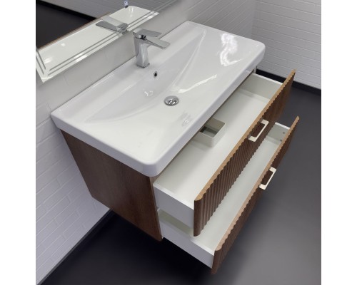 Тумба с раковиной Comforty Ангара-90П дуб темно-коричневый 4490