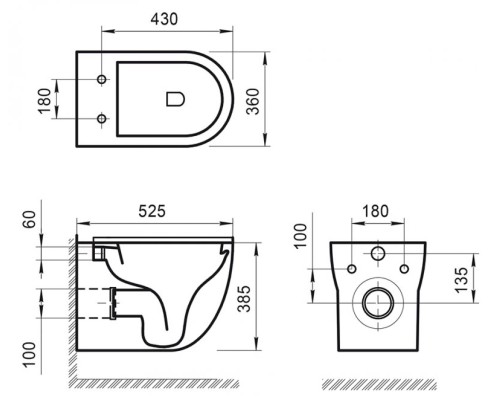 Комплект унитаза с инсталляцией BelBagno Onda BB066CHR/BB870SC/BB002-80/BB005-PR-CHROME с сиденьем Микролифт и клавишей смыва Хром глянцевый