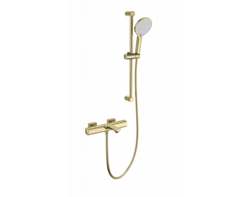 Смеситель для ванны с душевым гарнитуром и термостатом Wonzon&Woghand, Брашированное золото