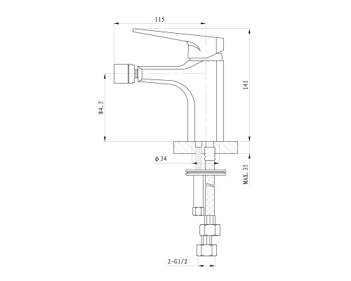 Смеситель для биде Wonzon&Woghand ATHENS, Хром WW-085001-CR