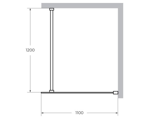 Душевая перегородка Cezares Liberta 110 LIBERTA-L-1-110-120-BR-NERO Черный матовый