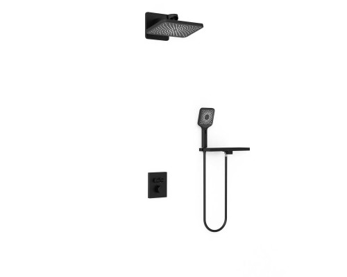 Душевой комплект Vincea Inspire VSFW-3I21MT4RMB встраиваемый, термостат, 2 режима, черный