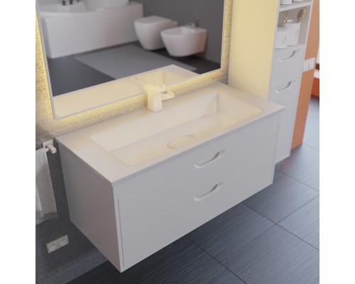 Тумба с раковиной подвесная Uperwood Modul 97х45х57 см, белая матовая