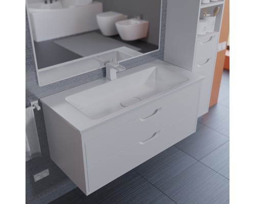 Тумба с раковиной подвесная Uperwood Modul 97х45х57 см, белая матовая