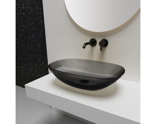 Раковина прозрачная Vincea VBS-6T12B 540x360x150 накладная черный