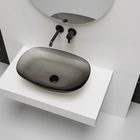 Раковина прозрачная Vincea VBS-6T12B 540x360x150 накладная черный