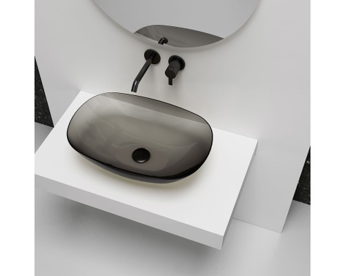 Раковина прозрачная Vincea VBS-6T12B 540x360x150 накладная черный