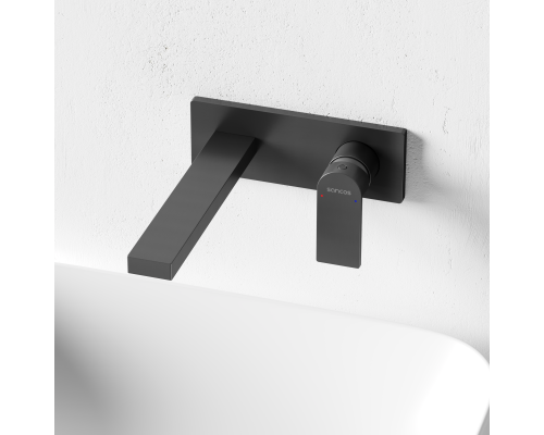 Смеситель для раковины SANCOS Studio c внутренней частью, вороненая сталь, SC9017GG