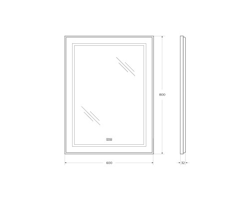 Зеркало BelBagno Kraft 60 SPC-KRAFT-600-800-LED-TCH-WARM с подсветкой Сатин с сенсорным выключателем и подогревом