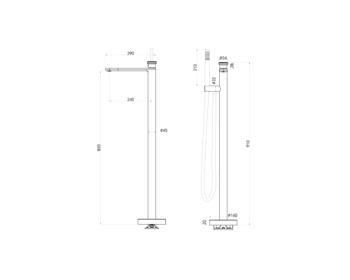 Смеситель для ванны ALTROBAGNO Рикко (Ricco) 020209 Cr