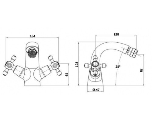 Смеситель для биде Boheme CRYSTAL 316-CRST бронза