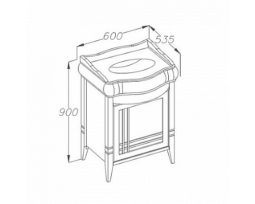 Мебельная раковина CERASTYLE Виктория 60 030200-u-01