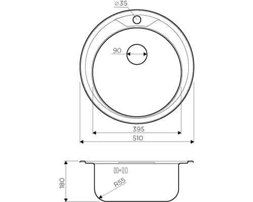 Кухонная мойка Omoikiri Asida 51-IN 4993785 нержавеющая сталь 