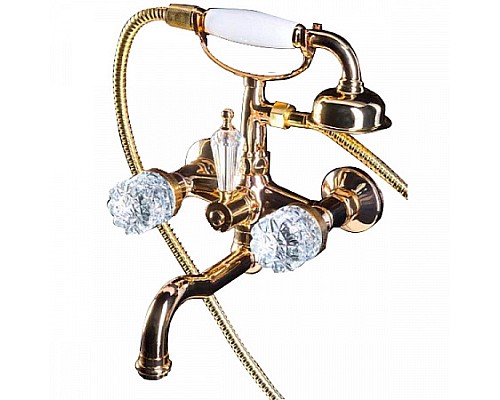 Смеситель для ванны(душевой комплект) Boheme CRYSTAL 293-CRST золото