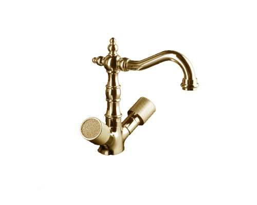 Смеситель для умывальника высокий Boheme Royal Cristal 292-RoyalCRST золото