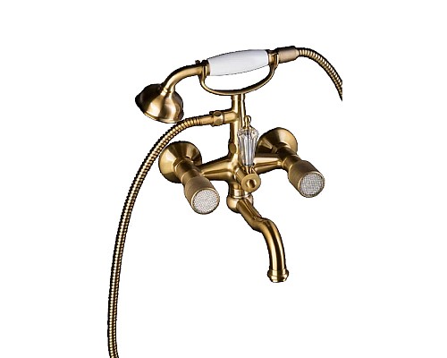 Смеситель для ванны(душевой комплект) Boheme Royal Cristal 313-RoyalCRST бронза