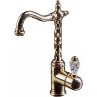 Смеситель для умывальника высокий Boheme CRYSTAL 282-CRST золото