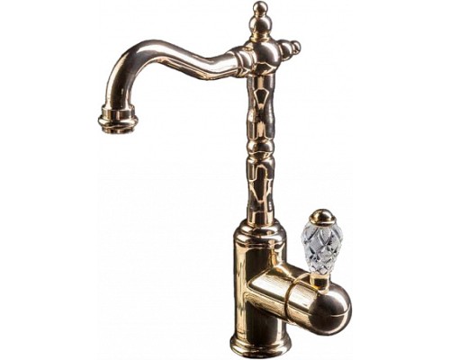Смеситель для умывальника высокий Boheme CRYSTAL 282-CRST золото