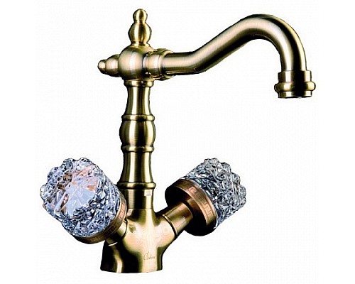 Смеситель для умывальника высокий Boheme CRYSTAL 312-CRST бронза