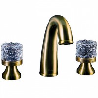 Смеситель для умывальника на 3 отверстия Boheme CRYSTAL 317-CRST бронза