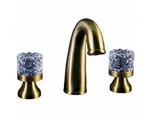 Смеситель для умывальника на 3 отверстия Boheme CRYSTAL 317-CRST бронза