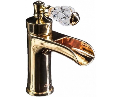 Смеситель для умывальника Boheme VOGUE CRYSTAL 211-CRST золото