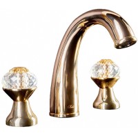 Смеситель для раковины на 3 отверстия Boheme FLORA 297-FL золото