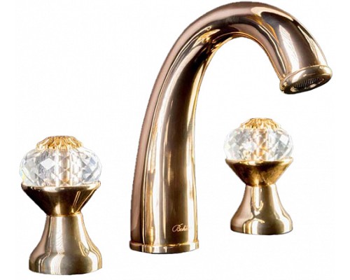 Смеситель для раковины на 3 отверстия Boheme FLORA 297-FL золото