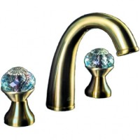 Смеситель для умывальника на 3 отверстия Boheme FLORA 317-FL бронза