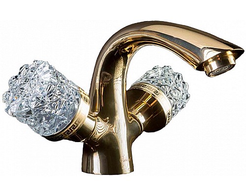 Смеситель для умывальника Boheme CRYSTAL 291-CRST золото