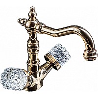 Смеситель для умывальника высокий Boheme CRYSTAL 292-CRST золото