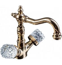 Смеситель для умывальника высокий Boheme CRYSTAL золото