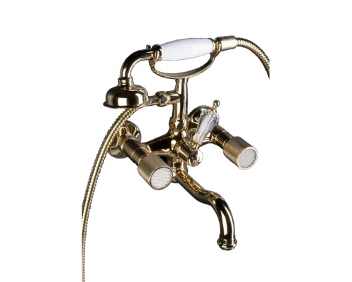Смеситель для ванны(душевой комплект) Boheme Royal Cristal 293-RoyalCRST золото