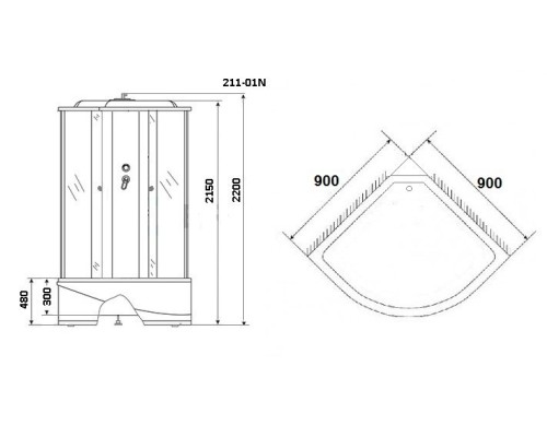Душевая кабина Niagara Standart + NG-211-01N 90x90