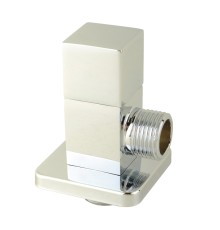 Кран угловой 1/2" квадратный с отражателем, хром