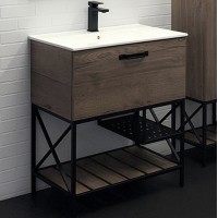 Тумба с раковиной Comforty Бредфорд 75 Дуб темный
