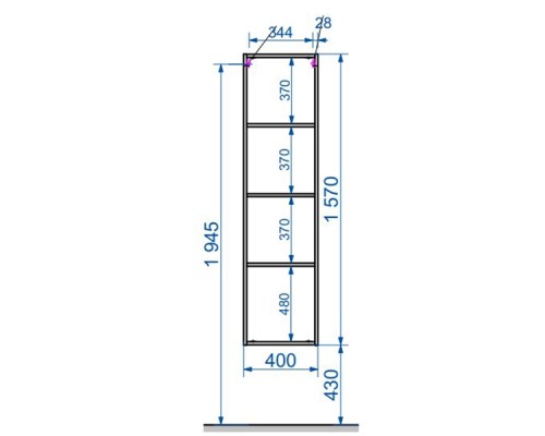Шкаф пенал Эстет Dallas Luxe 40 R ФР-00001946 подвесной Белый