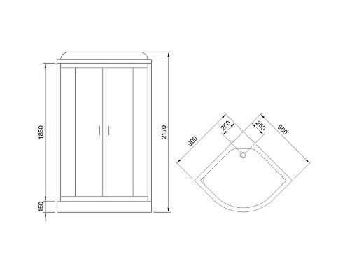 Душевая кабина Royal Bath HK 90x90 с гидромассажем