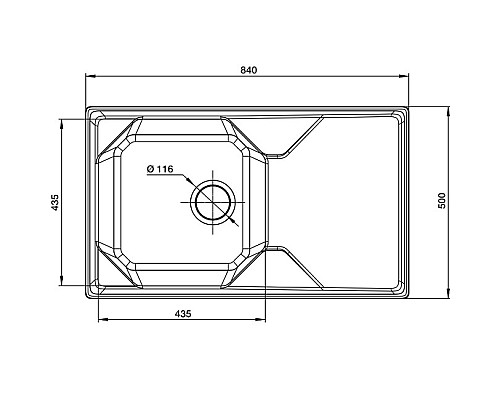 Кухонная мойка GranFest Unique GF-U-840L Иней