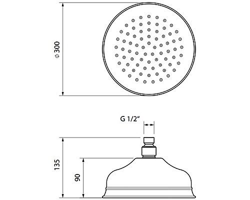 Верхний душ Migliore Roma 29829 Золото