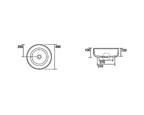 Раковина-чаша Kerasan Nolita 40 534431 Черная матовая