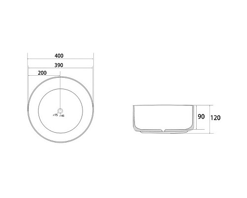 Раковина-чаша Abber Bequem 40 AC2109 Белая