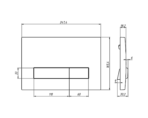 Инсталляция Berges Atom 410 040338 для унитаза с клавишей смыва Хром